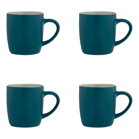 Teal Accent Mugs Set of Four