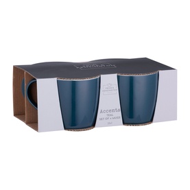Teal Accent Mugs Set of Four
