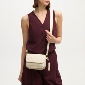 Ella Weave Leather Crossbody Bag
