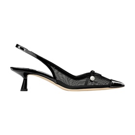 Amita 45 Mesh Slingback Kitten Heels