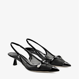 Amita 45 Mesh Slingback Kitten Heels