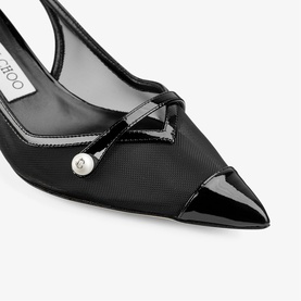 Amita 45 Mesh Slingback Kitten Heels