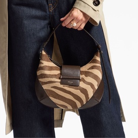 Bar Zebra Small Hobo Shoulder Bag