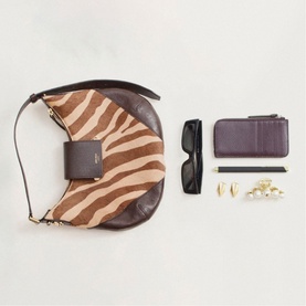 Bar Zebra Small Hobo Shoulder Bag