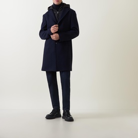 Single-Breasted Padded Bib Peacoat
