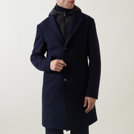Single-Breasted Padded Bib Peacoat
