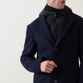Single-Breasted Padded Bib Peacoat