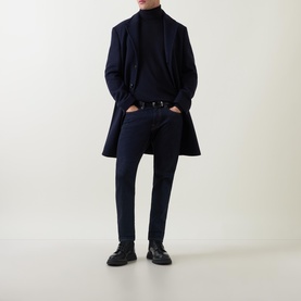 Single-Breasted Padded Bib Peacoat