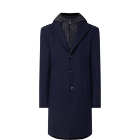 Single-Breasted Padded Bib Peacoat