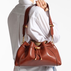 Bon Bon Cinch Medium Embossed Shoulder Bag