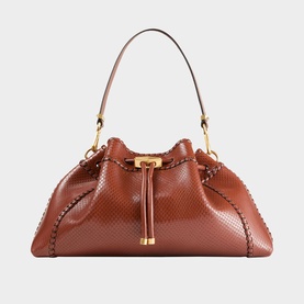 Bon Bon Cinch Medium Embossed Shoulder Bag
