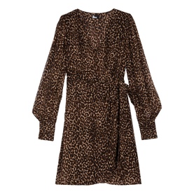 Leopard Print Mini Wrap Dress