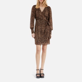 Leopard Print Mini Wrap Dress