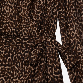 Leopard Print Mini Wrap Dress