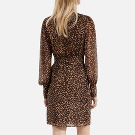 Leopard Print Mini Wrap Dress