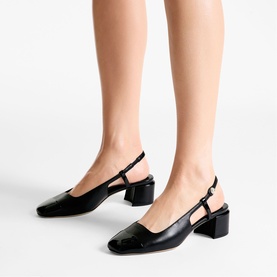 Elisa 45 Patent Slingback Block Heels