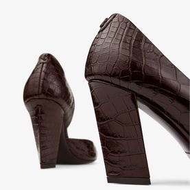 Farren Mock-Croc Heeled Courts