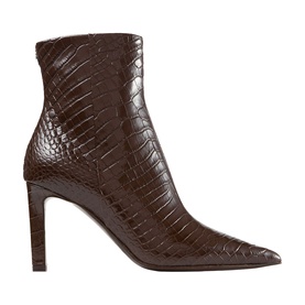 Frankie Croc Embossed Heeled Ankle Boots