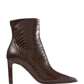 Frankie Croc Embossed Heeled Ankle Boots
