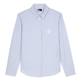 Crest Logo Embroidered Striped Shirt