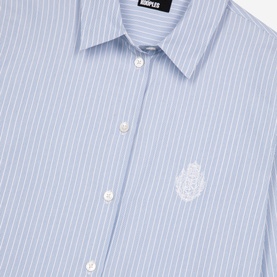 Crest Logo Embroidered Striped Shirt