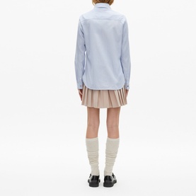 Crest Logo Embroidered Striped Shirt