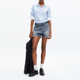 Denim Straight Leg Shorts