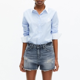 Denim Straight Leg Shorts