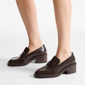 Tylor 60 Croc-Embossed Leather Loafers