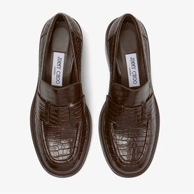 Tylor 60 Croc-Embossed Leather Loafers