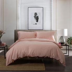 Soft Textured Duvet Set Pink