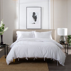Soft Textured Duvet Set White