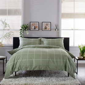Crossley Heath Duvet Set Green/White