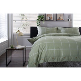 Crossley Heath Duvet Set Green/White