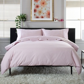 Gingham Duvet Set Rose/White