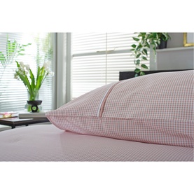 Gingham Duvet Set Rose/White