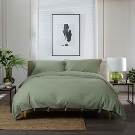 Soft Textured Duvet Set Green