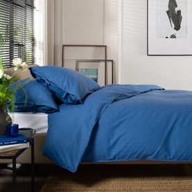 Soft Textured Duvet Set Blue