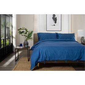 Soft Textured Duvet Set Blue