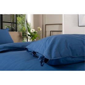 Soft Textured Duvet Set Blue