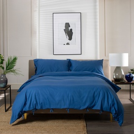 Soft Textured Duvet Set Blue