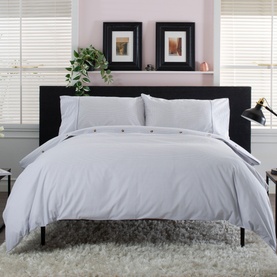Gingham Duvet Set Grey/White