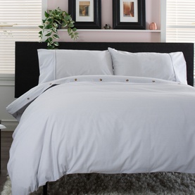 Gingham Duvet Set Grey/White