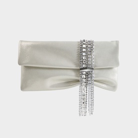 Zandra Shimmer Suede Clutch