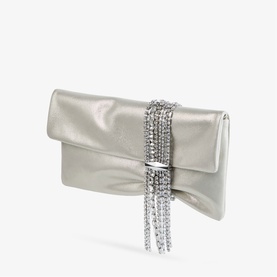 Zandra Shimmer Suede Clutch