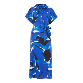 Abstract Blooms Linen Dress