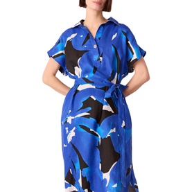 Abstract Blooms Linen Dress