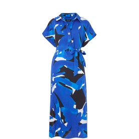 Abstract Blooms Linen Dress