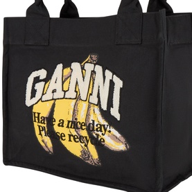 Banana Print Large Shopper Tote Bag