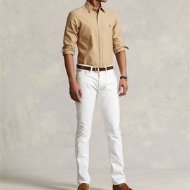 Garment-Dyed Slim Fit Oxford Shirt